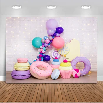 Koblihy novorozence portrét pozadí pro fotografování focení cihlové zdi 1. narozeniny donut party foto pozadí studio prop