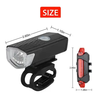 Kolo kolo Světlo USB Dobíjecí LED Set Hory Cyklu Přední Zadní Světlomet Svítilna Svítilna