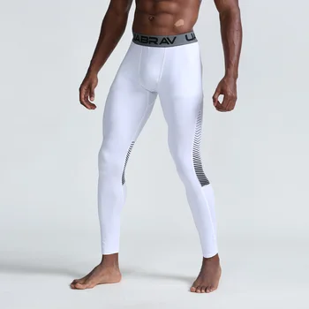 Kompresní Kalhoty Men Sport Punčocháče Legíny Muži pro Muže, Pánská Běží Sportovní Fitness Rychlé Suché Fit Cvičení Bílá Černá