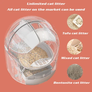 Kočičí samočistící, Automatické bedničky Toaleta Výplň Pískoviště pro Kočky XL