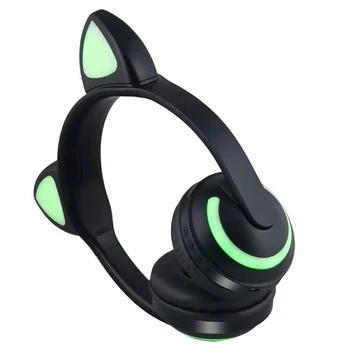 Kočka Ucho Bluetooth Sluchátka 7Color proměnlivé LED Světlo Bezdrátový Bluetooth stereo Headset Světlo emitující sluchátka Anime Headset