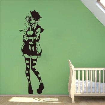 Kreativní DIY Roztomilé Anime Dívka Punčochy Zeď Obtisk Vinyl Obtisk Nálepka domácí dekorace stěny samolepky #T338