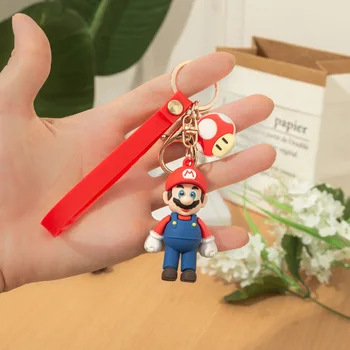 Kreativní Roztomilý Super Mario PVC Měkká Gumová Klíčenka Přívěsek Mario Mushroom přívěsky na Klíče Kroužek na Klíče Taška Šperky Mobilní Telefon Přívěsek