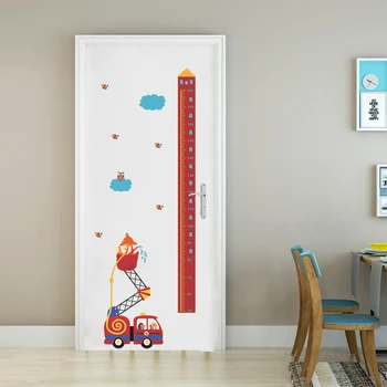 Kreslený Požární žebřík výška měření samolepka na zeď pro školky děti pokoje zeď obtisky růst graf Ložnice Zeď nástěnné Umění