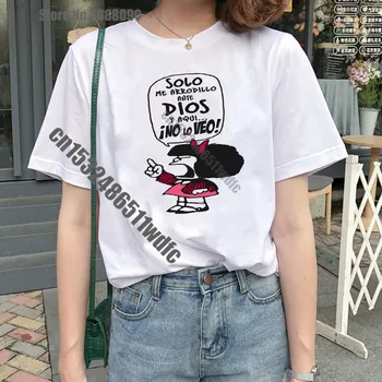 Kreslený Toda Mafalda tričko ženy Harajuku dopis print T-Košile Módní Ullzang Ženy Streetwear Vrcholy Tee Tričko Korean Ženské