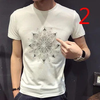-Krátký rukáv t-shirt mužské létě 2019 nové korejské verze self-kultivace trend kolem krku tisk značky tide