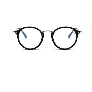 Kulaté brýle rámy ženy Retro Classic značky Transparentní anti modré světlo brýle módní jasný objektiv Počítačové brýle rám
