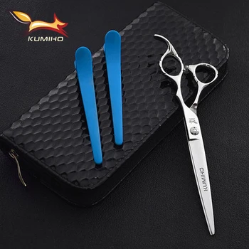 KUMIHO profesionální kadeřnické nůžky 440c 6.5 inch vlasy scutting nůžky 7inch vlasy stříhat s offset rukojeť doprava zdarma