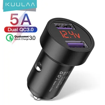 KUULAA Quick Charge 3.0 USB Auto Nabíječka Pro iPhone Xiaomi Samsung Huawei SCP QC3.0 QC Rychlé Nabíjení Auto Nabíječka Mobilních Telefonů