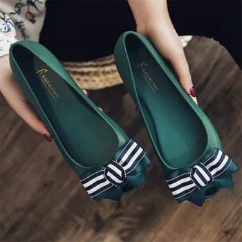 Laikihan divoké dámské boty letní ploché luky Lok Fu boty rybí ústa jelly boty ležérní dámské sandály na platformě sandalias