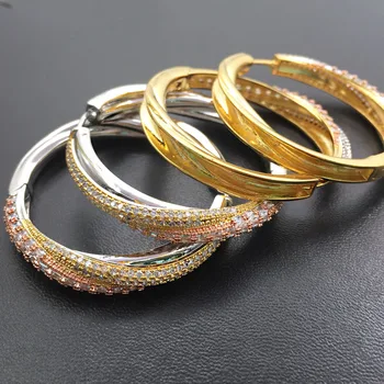 Lanyika Módní Šperky Romantické Módní Warp Velké Ucho Smyčky Micro Pozlacené Svatební Narozeniny Náušnice Luxusní Svatební Denní Nejlepší Dárek