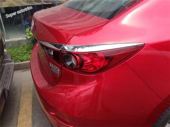 Lapetus Doplňky Vnější Zadní Výklopné zadní Světla, Lampy Víčka, Obočí Kryt Střihu Vhodné Pro Mazda 3 AXELA Sedan 2017 2018 ABS