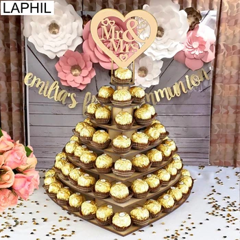 LAPHIL Svatební Dřeva Čokoláda Stojí Pan Paní Rustikální Svatební Dekorace Stolu Candy Bar Držitel Vintage Svatební Akce, Party Dodávky