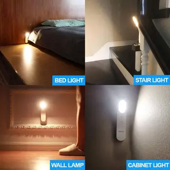 LEADLY USB PIR LED Lampa Pohybový Senzor Světla, Šatní Skříň, Postel, Lampa, Nástěnné svítidlo Kabinet Noční Světlo Pro Skříně, Schody, Kuchyně