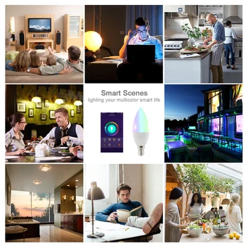 LED Inteligentní Světla, WiFi, Ovládání Hlasem Světlo E14/E12 RGB Domů Vnitřní Osvětlení Může Být Dokonale Kompatibilní S Apple Siri