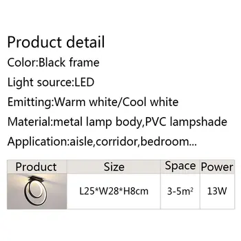 LED Lustr Domácí Osvětlení pro Obývací Pokoj Dekor Kuchyňské Stropní Lustry Vnitřní Malé Uličky, Chodby, Schodiště, Světla Černé