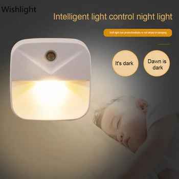 LED Noční Světlo Mini Světelný Senzor Řízení 110V 220V EU US Plug Noční světlo Lampy pro Děti, Děti, Obývací Pokoj, Ložnice Osvětlení