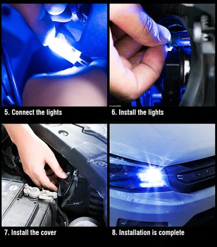 LED RGB Auto Světlomet výstražné Světlo pro Škoda Octavia 2 A7 Tour RS Superb Kamiq Fabia Rapid Kodiaq Karoq Auto Atmosféru Lampa