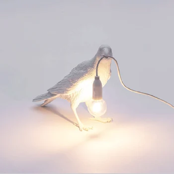 LED Seletti Pták Lampa Noční Světlo Značkové Pryskyřice Vrána Nástěnné Světlo Moderní Stolní Lampa Home Decor Art Svítidla USB Powered D30