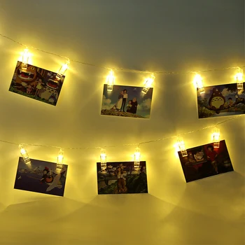 LED String Světlo Foto Klip Věnec Karty Led Víla Světla Baterie Provozována Svatbu, Nový Rok Dekorace Vánoční Girlandy #30