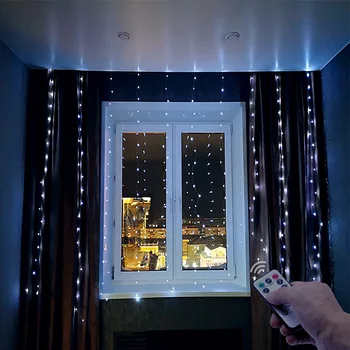 LED Závěs osvětlení strip USB typu String Světla Víla Girlanda Dálkové Ovládání Vánoce Nový Rok Dekorace pro Domácí Pokoj
