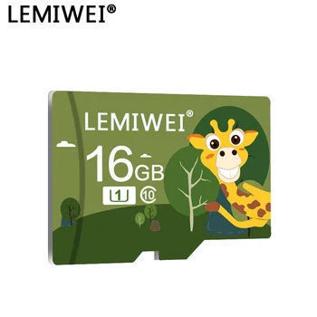 Lemiwei Paměťové Karty 64GB 32GB Class 10 High Speed Roztomilý Žirafa TF Flash Karta 16GB 8GB U1 TF karet Pro Smartphone