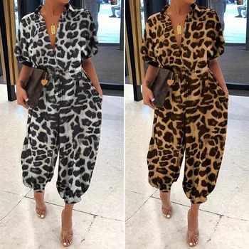 Leopard Těhotenské Kalhoty Krátký Rukáv Kalhoty 2020 Volné Těhotné Ženy Rompers Kombinézy Kombinéza Těhotenské Oblečení Plus Velikost