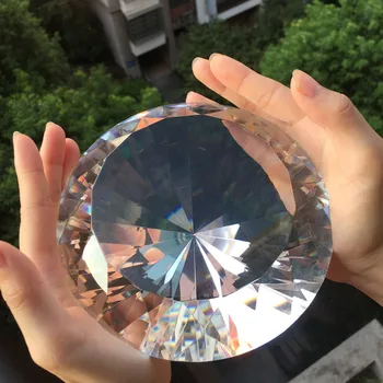 Lesklý 150 mm Tvar Diamantu Crystal Drahokamu Těžítko Svatební Party Laskavosti Domácí Dekoraci, Dárek Vlastní Tisk