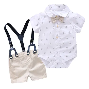 Letní Baby Boy Oblečení Sady Kojenecká Novorozenecká Chlapec Oblečení Krátký Rukáv Topy Kombinézu+Šortky Oblečení Oblečení Dětské Oblečení Set