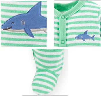 Letní Dětské Rompers Jaře Novorozence Dětské Oblečení Dívky Chlapci Dlouhý Rukáv ropa bebe Kombinéza Oblečení Baby boy Děti Oblečení žralok