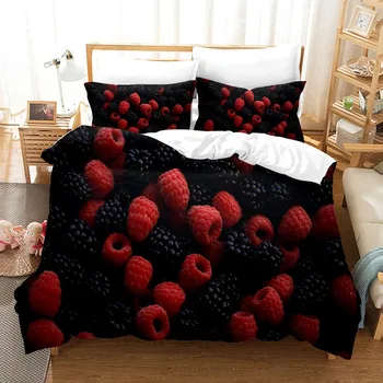 Letní ovoce 3D ložní prádlo set peřinu realistické povlečení povlak na polštář posteli doma textilu