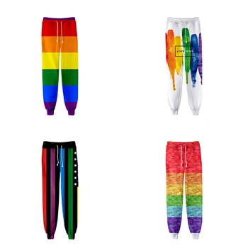 Lgbt Módní Hip Hop Muži Ženy 3d Běžce Kalhoty Duhová Vlajka Lesby, Gayové Ležérní Dlouhé Volné Kalhoty 3D Fitness Kalhoty Tepláky