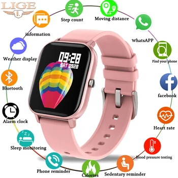 LIGE 2019 inteligentní hodinky ženy, sport hodinky Fitness Tracker IPX7 vodotěsné LED pro Android, ios smartwat reloj inteligente náramek