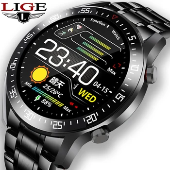 LIGE 2020 módní kruh dotykový displej Pánské Chytré Hodinky IP68 Vodotěsné Sportovní Fitness Hodinky Luxusní Chytré Hodinky pro muže