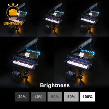 LIGHTAILING LED Light Kit Pro Nápady Grand Piano Stavební Bloky Nastavit Osvětlení Kompatibilní S 21323 Dálkové Ovládání RGB Efekt