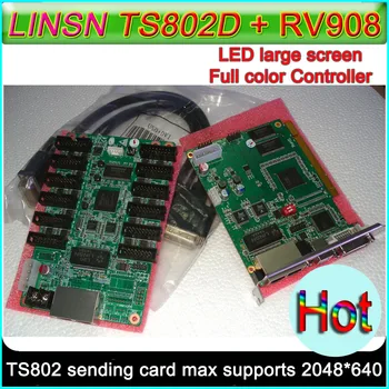LINSN Plné barev LED kontrolní systém,TS802D odesílání karty + RV908 obdržení karty,P5/P6/P10 /P16/P20 LED displej regulátoru
