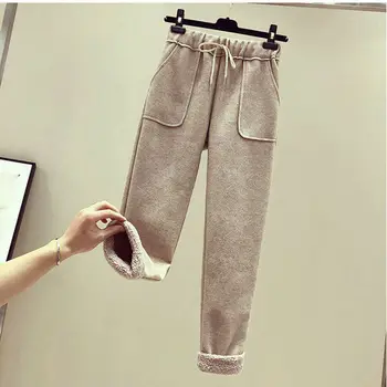 LISM Plus velikost ženy mikiny a kalhoty 2 ks set dámské letter tisk kapse v teple zahustit svetr mikiny vysokým pasem vyhovuje