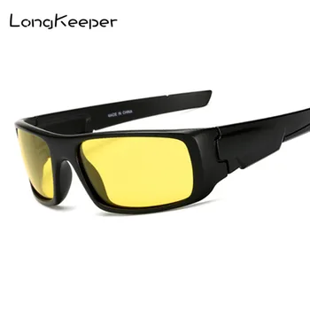 LongKeeper Noční Vidění Brýle Muži Sportovní Jízdu Brýle Ženy Žlutá Čočka Anti-glare Bezpečnost Řidiče, Sluneční Brýle, UV400