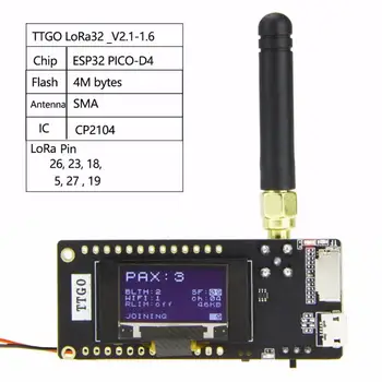 LORA 32 V2.1 ESP32 0.96 Coul OLED Bluetooth WIFI Bezdrátový Modul SMA IP5306 S IO Port Touch Screen dotykový Vstup Signálu