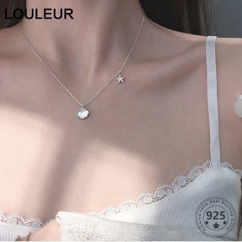 Louleur Originální 925 Sterling Shell Přívěsek Náhrdelník Ženy Elegantní Módní Party Náhrdelník Pro Ženy Luxusní Jemné Šperky