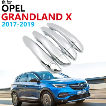 Luxusní Chromovaná Vnější Kryt Rukojeti Výbava Sada pro Opel Vauxhall Grandland X 2017~2019 Příslušenství, Auto Samolepky 2018 2017 2016