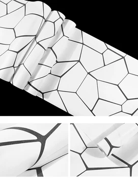 Luxusní Moderní 3D Abstraktní Geometrické Tapety Roll Pro Pokoj Ložnice Obývací pokoj Domácí Dekor Reliéfní tapety Černé A Bílé