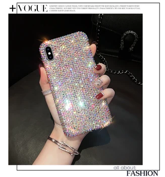 Luxusní Módní Plné Bling Diamond Křišťálově Jasný Případ Pro Samsung Galaxy Note 20 10 9 8 S21 S20 Ultra S10E S10 S9 S8 S7 Plus