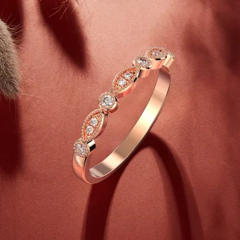 Luxusní Prsteny Pro Ženy Stříbrné Barvy Prsten Svatební Party Dámy Prsten, Dárek Rose Gold Šperků Bílé AAAAA Zirkony Prsteny Pro Dívky