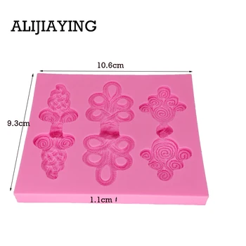 M1292 1ks DIY Tang oblek Tlačítko tvar silikonové formy květina fondant formy dort zdobení nástroje dezert dekoratérů formy