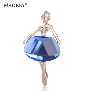 Madrry Elegantní Brož Balerína Drahokamu Crystal Tančící Dívka Brože Pro Ženy, Dárky Živůtek Tanečnice Odznak, Oděvní Dekorace