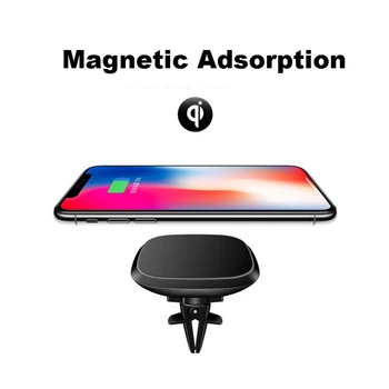 Magnetické Auto Qi Bezdrátová Nabíječka Stojan pro iPhone Samsung, Huawei, Xiaomi Auto větrací Otvory Klip Držák 5W Bezdrátové Nabíjení Adaptér