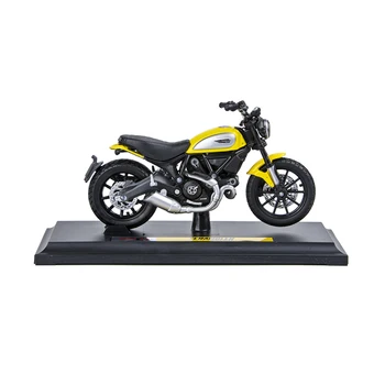 Maisto 1:18 Modely Motocyklů Ducati Scrambler Žlutá Odlitek Moto Miniaturní Závod Hračka Pro Dárek Kolekce