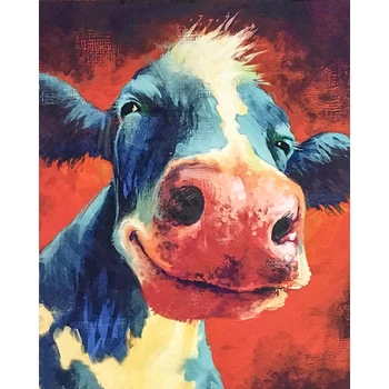Malování Podle Čísel DIY Dropshipping 40x50 50x65cm trojrozměrný kráva Zvíře Plátno Svatební Dekorace Umění obrazu Dárek