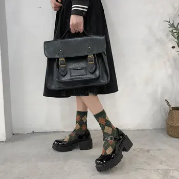 Malé kožené boty ženy 2020 jarní modely Mary Jane boty dámské Japonské vysoké podpatky retro platforma boty ženy